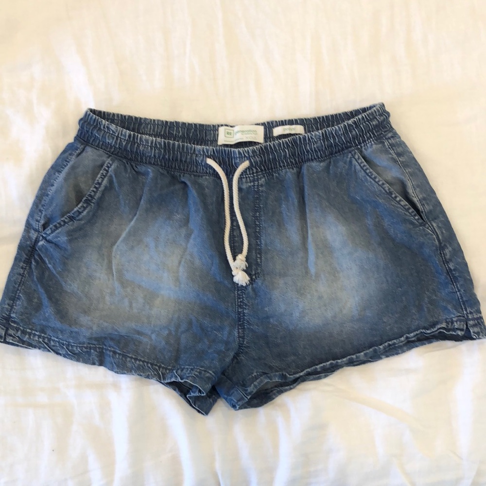 Chambray “denim” shorts